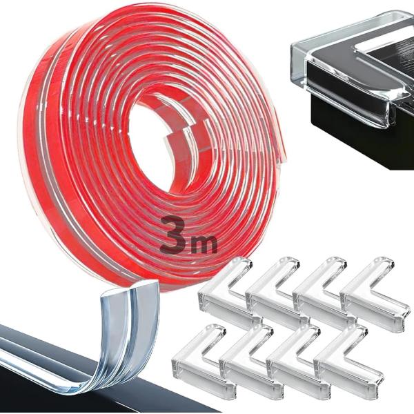 他サイト： 現役保育士推薦赤ちゃん コーナーガード コーナークッション L型８個 + クッションテープ タイプ：3ｍ MDM( 透明,  3ｍ)の商品画像