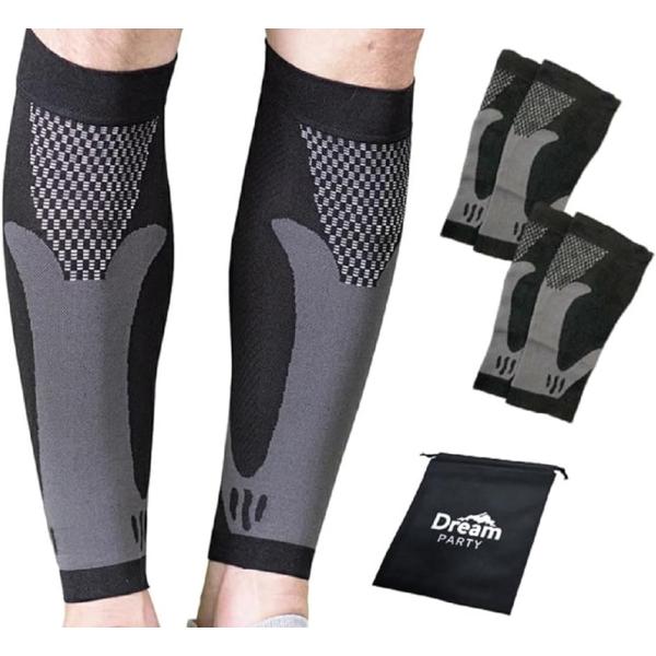 他サイト： ふくらはぎサポーター 3段式階 着圧 加圧 4枚 セット 2組分 収納袋ふくらはぎ ストレッチ ランニング ジョギング テニス( L)の商品画像