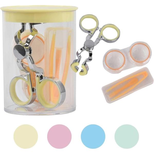 他サイト： コンタクト 装着器具 ソフトコンタクト つけはずし 取り外し カラコン入れる器具 ネイルの人も安心 3点セット 携帯可 清潔(イエロー)の商品画像