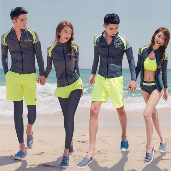 カップルお揃いペア水着ラッシュガード ペアルックメンズ3点セット レディース5点セット紫外線対策 速乾体型カバー Mizugi セブンシーズファッション 通販 Yahoo ショッピング