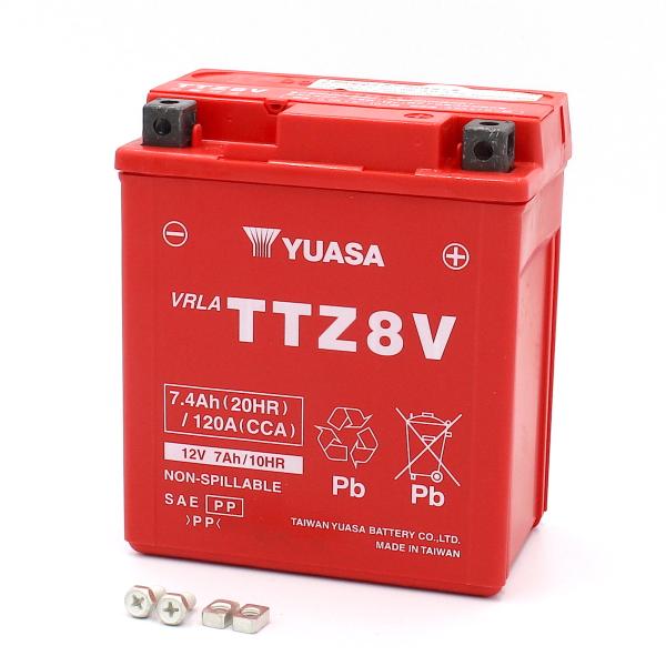 台湾ユアサ TTZ8V バイク用耐震バッテリー 台湾製 AGM シールド型 液入り充電済み YTZ8V互換品 台湾YUASA すぐ使える