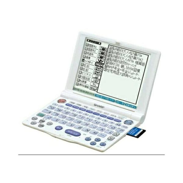 PW-A8400  【中古/動作確認済】SHARP Papyrus PW-A8400-W ホワイト (100コンテンツ, 多辞書モデル, コンテンツカード対応, 脳を鍛える大人の計算ドリル収録)
