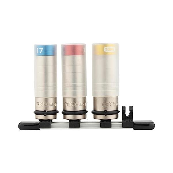 トネ(TONE) プロテクター付インパクト用薄形ホイルナットソケットセット(ホルダー付) HAP403N 差込角12.7mm(1/2) 内容3点