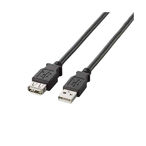 エレコム(ELECOM) USB延長ケーブル USB2.0 A-Aメスタイプ 1m ブラック U2C-E10BK