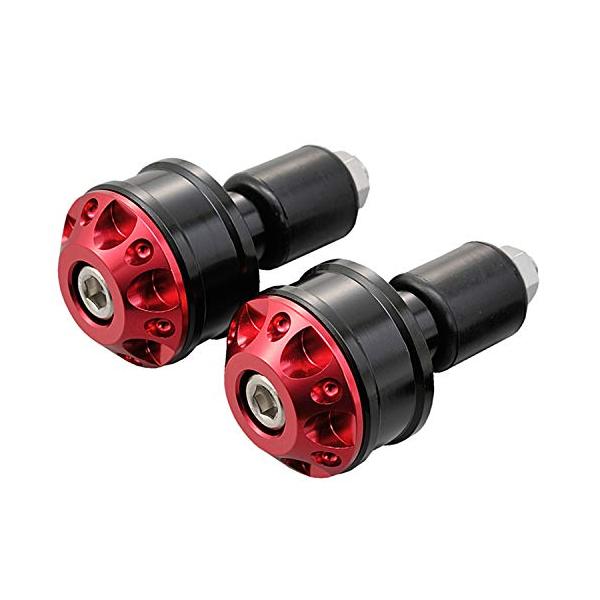 デイトナ(Daytona) バーエンド バイク 汎用 内径φ14-19 ヘビーウェイト アルミビレット ファインカット レッド 71959