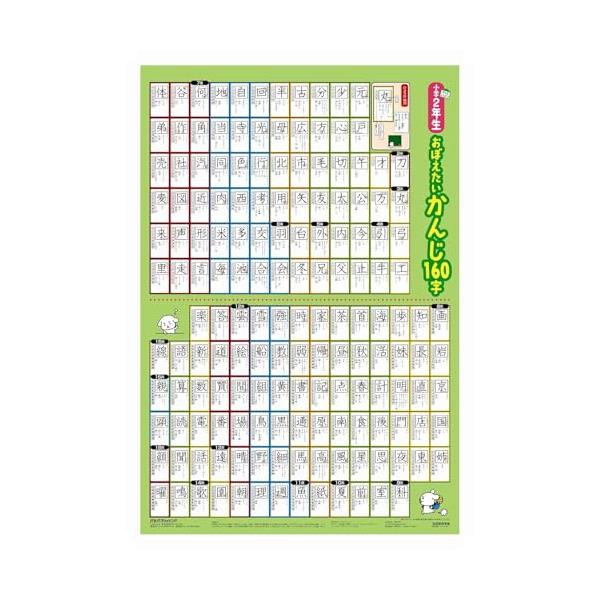 小学2年生 おぼえたいかんじ160字 (キッズレッスン 学習ポスター)