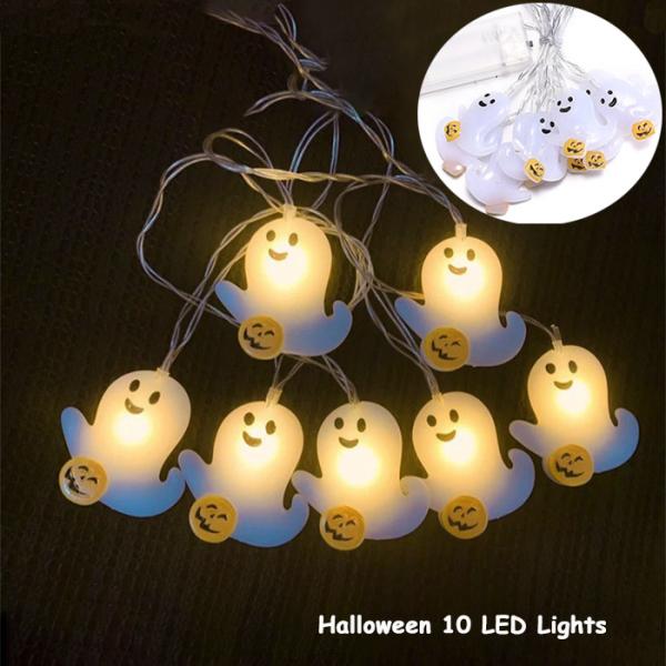 おばけ（LEDカラー：電球色）サイズ全長(共通)：150cmLED数(共通)：10個おばけ：5.5×5.7cm※平置き採寸のため、誤差がございます。商品説明ハロウィンと言えば、お化け長さ1.5メートル 装飾用LEDライトこれからの季節にピッ...