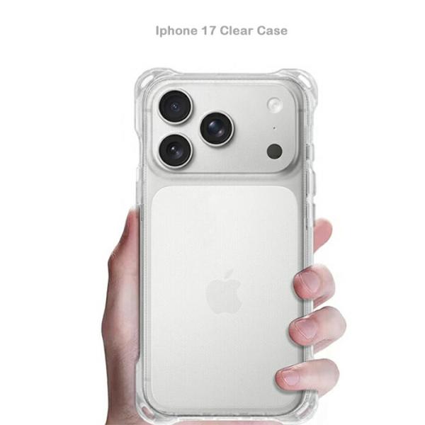 iphone17 スマホケース 透明 耐衝撃 ハイブリッド クリアケース ストラップホール4か所 ワイヤレス充電対応 軽量 背面 iPhone17Pro 17promax iphone Air