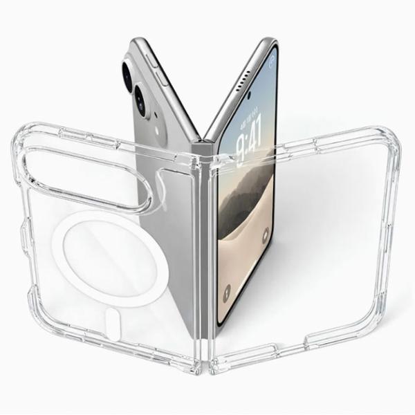 iPhoneDUO 折りたためるケース クリア MagSafe対応 ワイヤレス充電対応 超薄型 軽量 透明 TPU PC ハイブリッドカバー スマホ保護 iPhone 本体保護 ハード