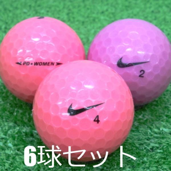 NIKE ロストボール ナイキ PD WOMEN ピンク 6球セット 中古 A NIKE ロストボール ナイキ PD WOMEN ピンク 6球セット 中古 A