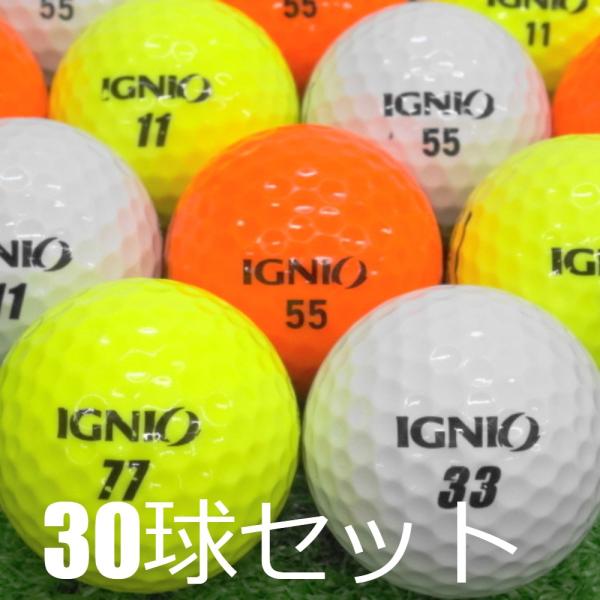 新品未使用ゴルフボール30個セット IGNIO ロストボール ゴルフボール カラー混合 30球セット 中古 B