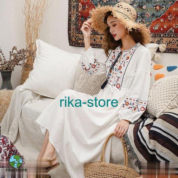 ワンピース レディース 40代 マキシワンピース 春夏秋 長袖ワンピース