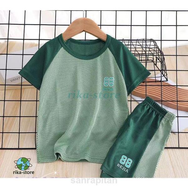 商品名: キッズ セットアップ Tシャツ 半袖 パンツ スポーツウェア 練習着 子供 子供服 上下セット 男の子 女の子 夏 春 ストレッチ性 通気性 フィット 着替えやすい 練習用 体操 ランニング                    ...