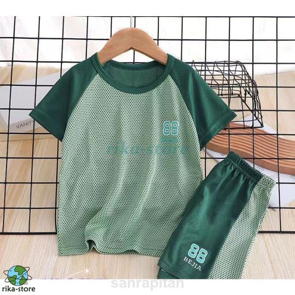 商品名: キッズ セットアップ Tシャツ 半袖 パンツ スポーツウェア 練習着 子供 子供服 上下セット 男の子 女の子 夏 春 ストレッチ性 通気性 フィット 着替えやすい 練習用 体操 ランニング                    ...