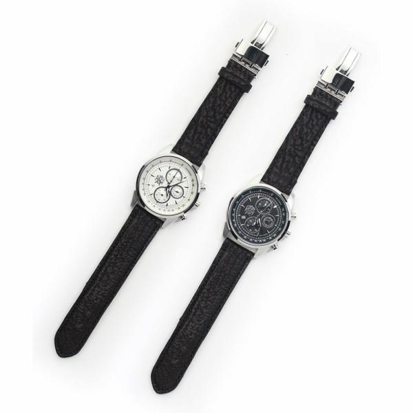 S'FACTORY 腕時計 クロノグラフ腕時計レザーベルト シャーク（サメ革