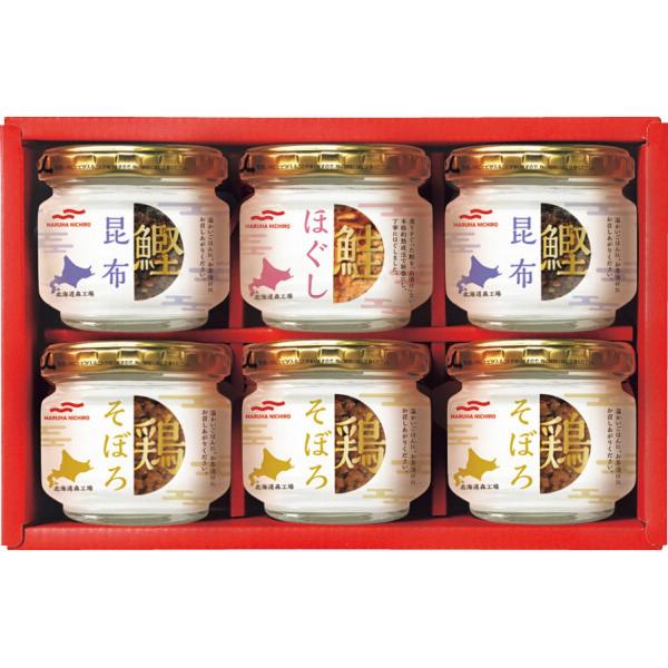 「さけ」、「鶏」、「鰹昆布」の3種類の瓶詰を詰め合わせた瓶詰のバラエティセットです。■商品内容●鮭ほぐし45g×1、鶏そぼろ45g×3、鰹昆布45g×2■主なアレルゲン小麦、さけ、大豆、鶏肉、ごま■注意事項お届け日時のご指定はお受けできませ...