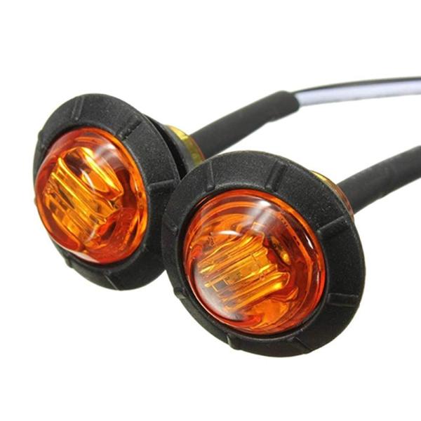 S.fields.inc正規直営店 カウル ウインカー サイドマーカー LED 埋め込み バイク 2個 アンバー 12V 汎用 送料無料 即日発送 0.1A1ワット