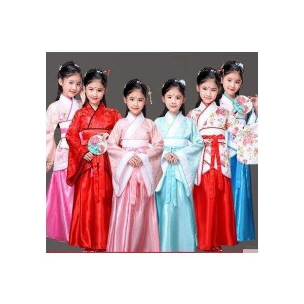 キッズチャイナドレス中国古代宮廷風子供コスプレ衣装//学園祭パーティーダンス衣装/ 舞台cosplay中華チャイナ風ドレス/撮影/演出服/新年会二枚
