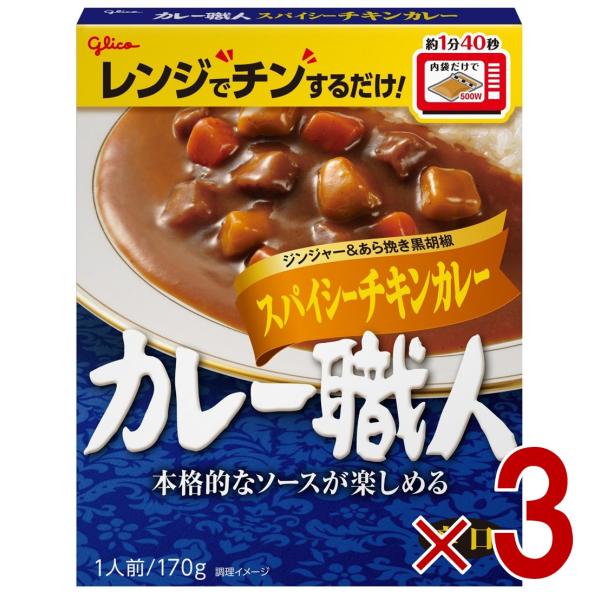 他サイト： 江崎グリコ カレー職人 スパイシーチキンカレー 辛口 170g 備蓄 防災 ローリングストック 3個の商品画像