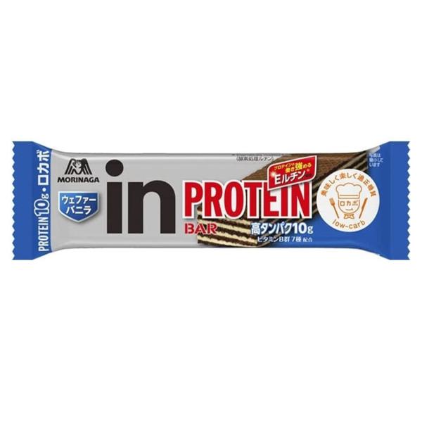 森永製菓 ウイダー inバー プロテイン カフェオレ 37g ウエハース【商品詳細】・サクッとしたウエハースにバニラ味のクリームをサンドしました。・プロテイン(たんぱく質)10.0g・たんぱく質の働きに必要なビタミンB群7種配合【内容量】3...