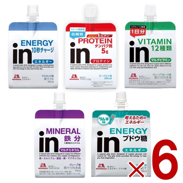 ウィダー　inゼリー　6個×5種　48個 森永製菓 ウイダー インゼリー 5種 アソート セット 180g inゼリー