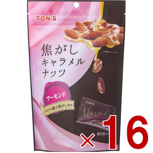 東洋ナッツ TON'S トン 焦がしキャラメルナッツ アーモンド 105g 焦がし キャラメル ナッツ 個包装 16個 sgline_toyonuts-scorch-almond-16