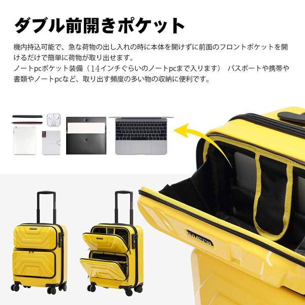 Lushberry スーツケース 機内持込 トップオープン フロントオープン人気 可愛い カッコイイ キャリーケース 静音 Tsaロック 旅 Corkscrewerreport Com