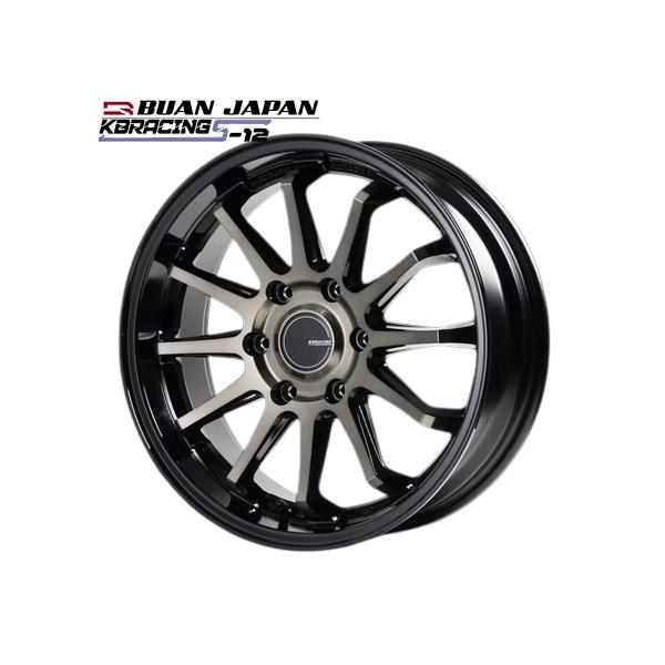 KBレーシングS-12 18インチ6.5J+38【225/50R18ホイールタイヤセット