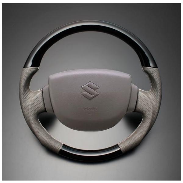 フェガーリ ガングリップステアリング ピアノブラック×ベージュ