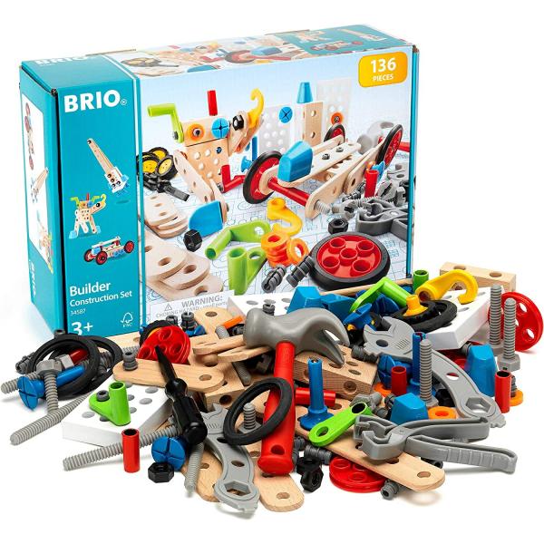 BRIO ブリオ ビルダー コンストラクションセット 全136ピース 対象年齢 3歳 大工さん 工具遊び おもちゃ 知育玩具 正規輸入品