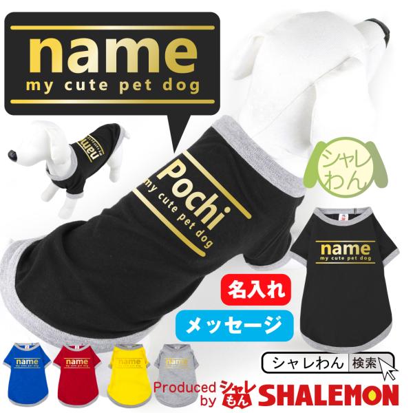 シャレもん 犬用 服 Tシャツ ( シャレわん 選べる5色 ドッグT 名入れ
