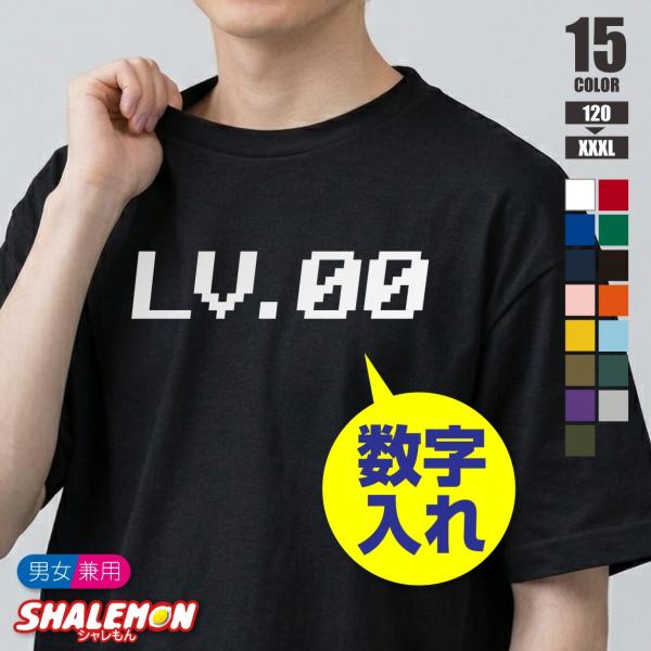 おもしろTシャツ ( レベル 数字 番号 カスタム プリント ) おもしろ 面白い Tシャツ 半袖 メンズ レディース キッズ クラスTシャツ クラスT 体育祭 (LVT)