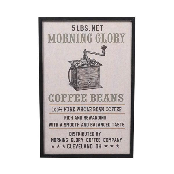 【CANVAS ART】COFFEE BEANS／アートフレーム 額 天然木 レトロ アンティーク ビンテージ調 オフィス 店舗ディスプレイ カフェ コーヒー豆 ブラック ダルトン