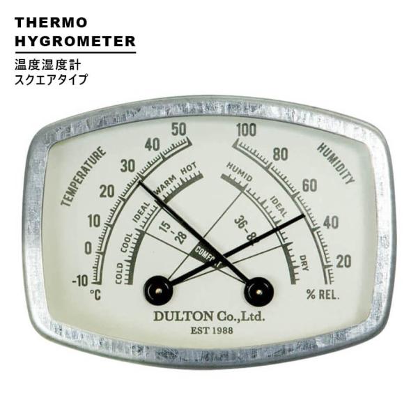 温度・湿度管理器 4段棚 THERMO-HYGROMETER 【スクエアタイプ】電源不要 電池不要 マグネット式