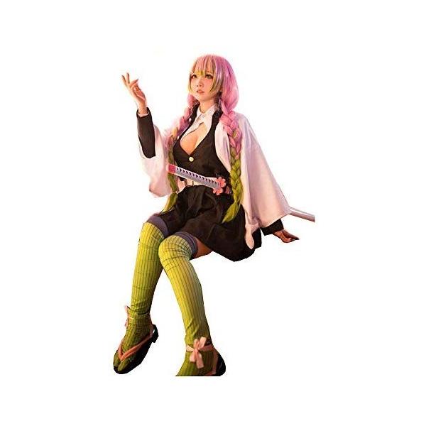 即納 鬼滅の刃 きめつのやいば 甘露寺蜜璃 かんろじみつり コスプレ 衣装 当店は最高な サービスを提供します イベント Cosplay ウイッグ追加可能 仮装 コスチューム パ 変装