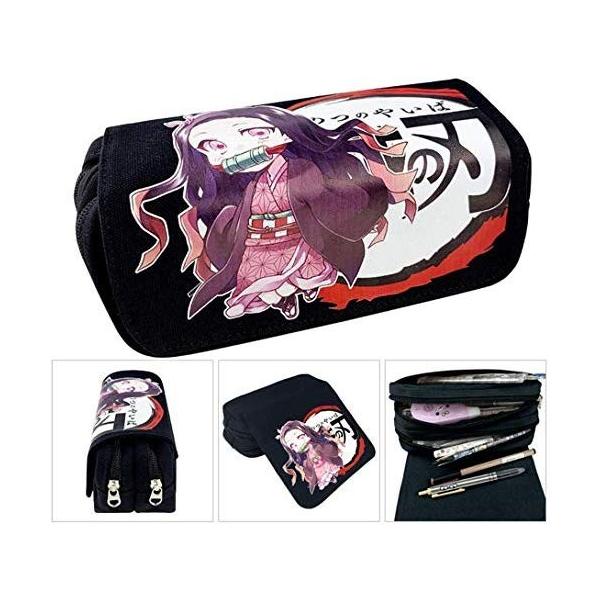 Yiteng 鬼滅の刃 ペンケース おしゃれ アニメ かわいい 学生 大容量 ペンふくろ 筆箱 多機能 同人 鬼殺隊 収納バッ ファスナー ギフト プレゼント ご褒美 化粧ポーチ