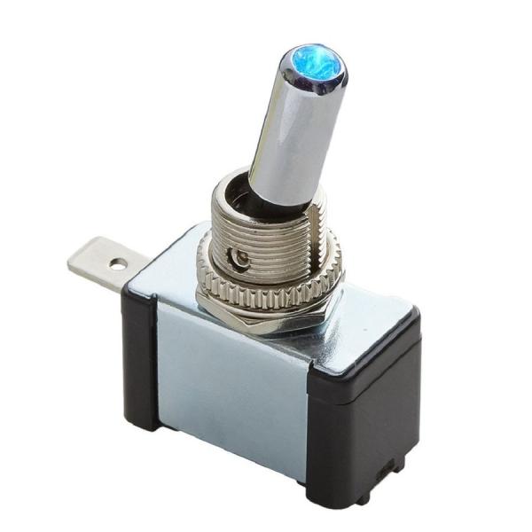 トグルスイッチ パイロットランプ付 ブルー 12/24V共用 ES-118 トラック・カー用品