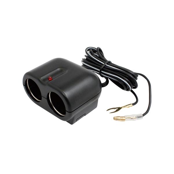 槌屋ヤック YAC ダブルソケット ヒューズ電源ベース DC12V24V 2口ソケット ZE-27 トラック・カー用品