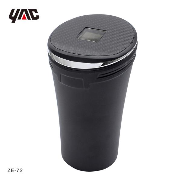 槌屋ヤック YAC BIG カーボンアッシュ メッキ 灰皿　アッシュ ZE-72 トラック・カー用品
