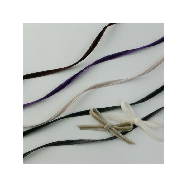 両面 ベルベットリボン 3mm SHINDO 1m単位 10色 日本製 服飾資材 手芸 細幅 両面別珍 リボン ヘアアクセサリー シープドリームズ