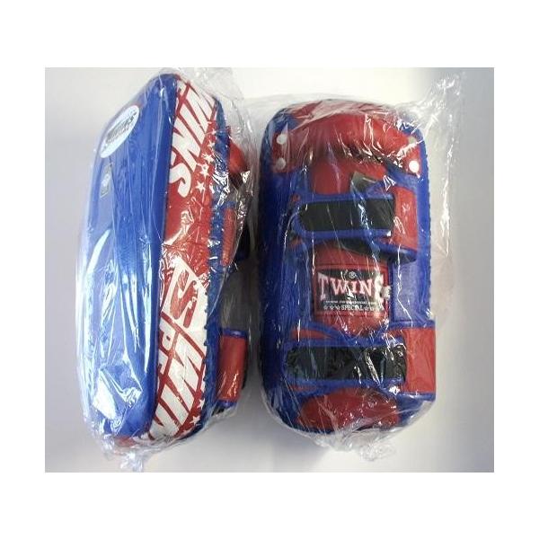 新TWINS　ツインズ　本革製キックボクシング　NEWキックミット　青赤　Mサイズ