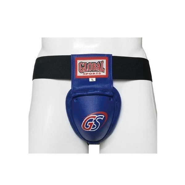 ゴム式 金属製】 青 Lサイズ グローインプロテクター ファールカップ