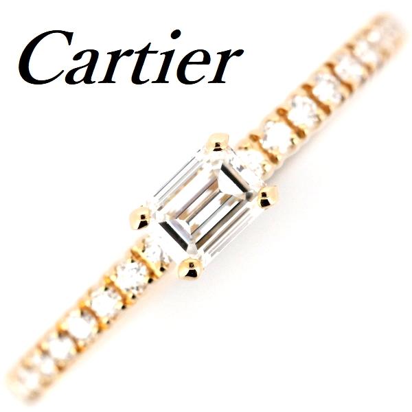 【新品仕上げ】エタンセル ドゥ カルティエ　エメラルドカットダイヤ　リング　9号 新品仕上げ】エタンセル ドゥ カルティエ エメラルドカットダイヤ