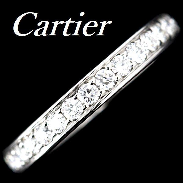 カルティエ ハーフエタニティー ダイヤモンド リング Pt950 ♯45 Cartier カルティエ ハーフエタニティー ダイヤモンド リング Pt950