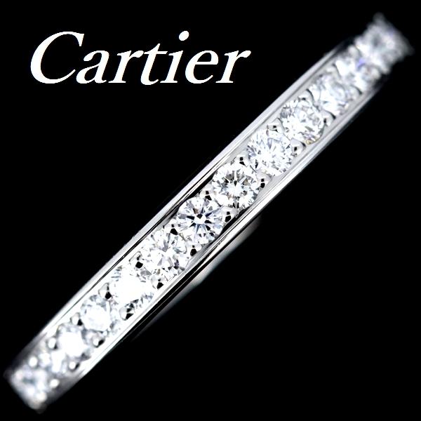 カルティエ ハーフエタニティー ダイヤモンド リング Pt950 ♯49 Cartier（カルティエ） ハーフエタニティ ダイヤモンド リング Pt950