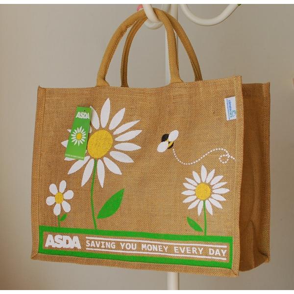 エコバッグ 海外 おしゃれ 折りたたみ お買い物 レジカゴバッグ 麻 イギリス スーパー Asda 花柄 v シェンリー マーケット 通販 Yahoo ショッピング