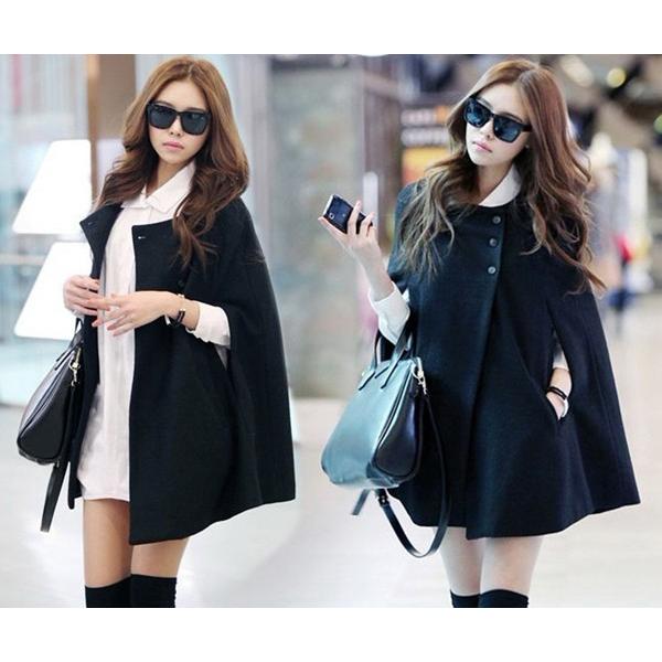 マントコート ポンチョ コート レディース ロング 秋冬 黒 アウター ミディアム丈 ケープコート 送料無料 Sc0264 Shiawase Clothes 通販 Yahoo ショッピング