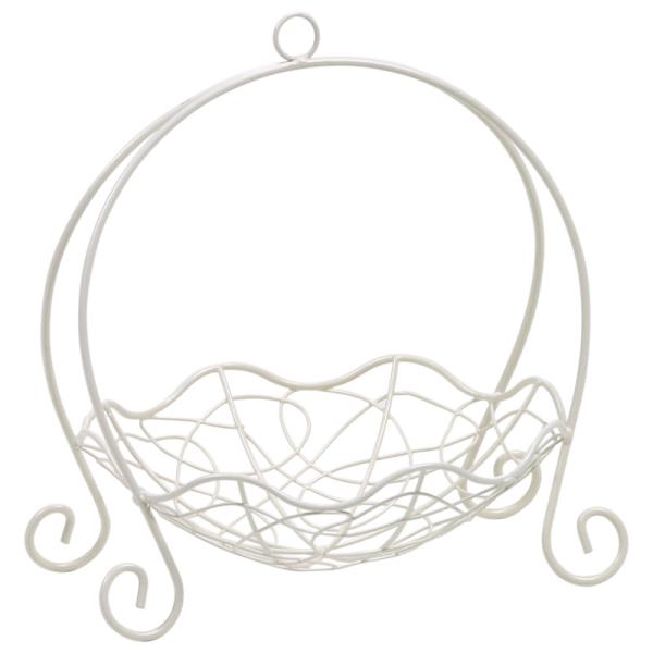 ミルキーホワイトの色合いが優しいサーバーバスケット。フラワーアレンジメント用のフラワーベースですが、アイディア次第で様々な用途にお使いいただけます。ワイヤーベースは、リボンやアーティフィシャルフラワー（造花）などを飾りやすいのが特徴です。お...