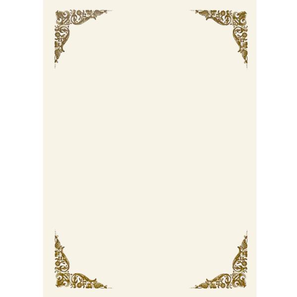 全体的にうっすらと金色が地色に入っている用紙に、金色の飾り枠をつけたシックなデザインです。人前結婚式の誓いの言葉をお二人らしい文章にされたい方にオススメのオリジナル用紙。※結婚誓約書リベルテ・シャイニー用ですが、お手持ちの台紙にサイズが合う...