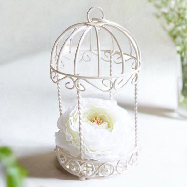 ガゼボ型 リングピロー 完成品 ホワイトグリーンのお花 結婚式
